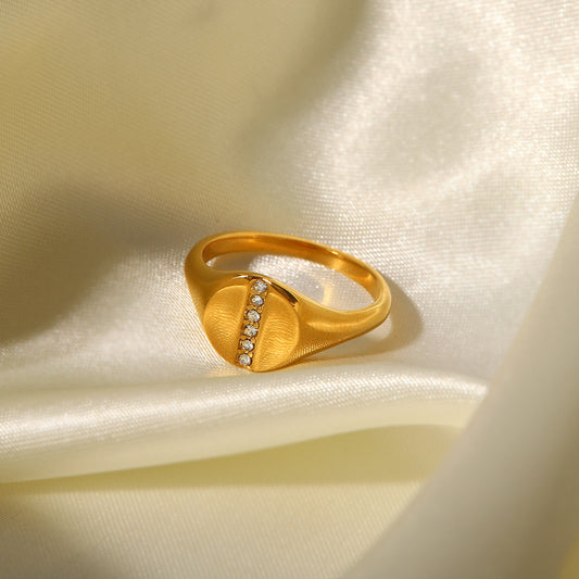 18K Gold Plated Inlaid Cubic Zirconia Ring