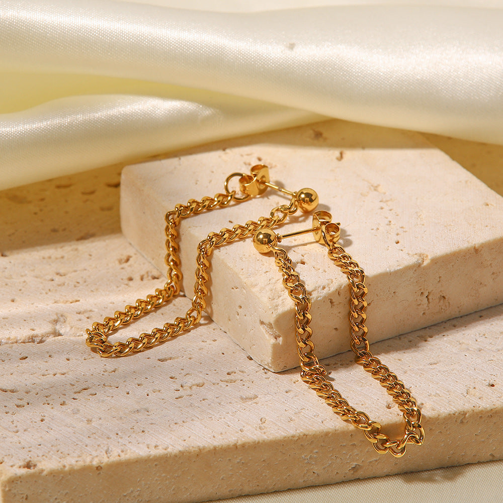 18k Gold Plated Chain Earrings